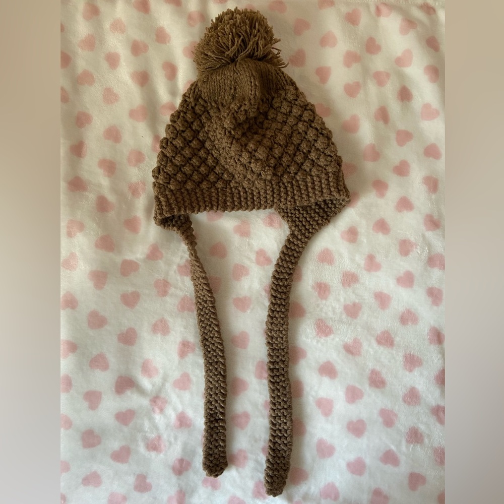 knit puff ball winter hat